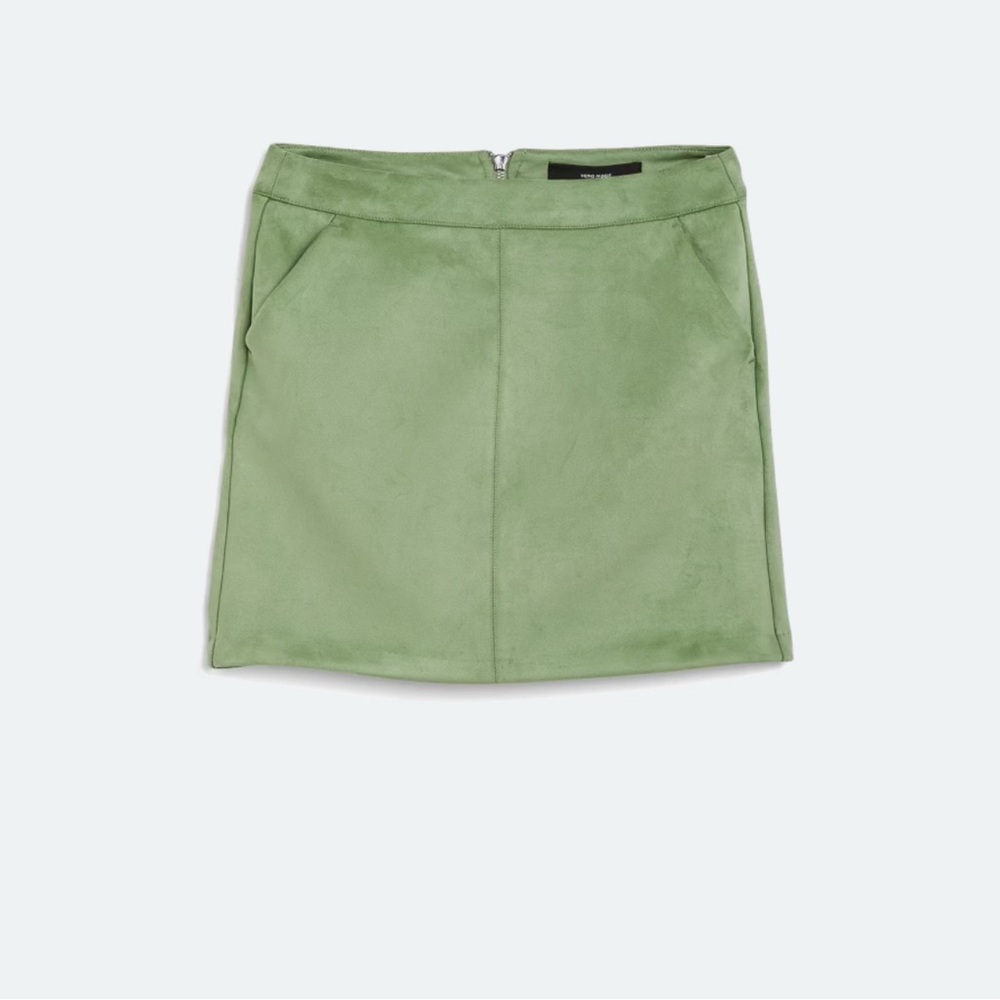 Green Suede Mini Skirt